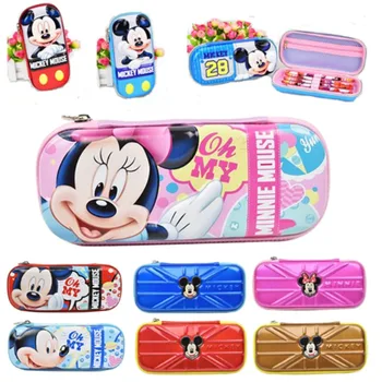 Disney Mickey egér rajzfilm animációs írószer tároló doboz Kawaii divat egyszerű gyermek nagy kapacitású könnyű tolltartó doboz