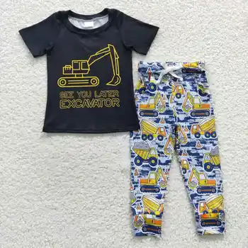 BSPO0132 Gyerek fiú ruhák rövid ujjú felső nadrággal 2 pite szett kisgyermek butik ruhák