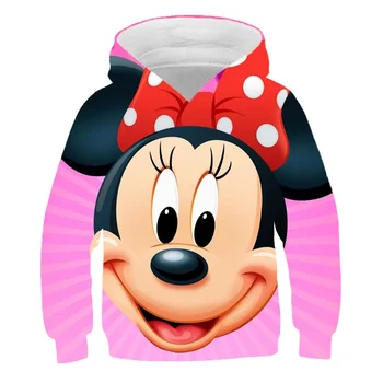 . Gyerekek Mickey egér kapucnis pulóverek Minnie egér pulóver lányok Ruhák Hosszú ujjú felsők Aranyos gyerekek Tavaszi jelmez Lányok ruházata