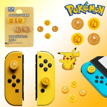 4PCS Pokemon Pikachu szilikon kapcsoló hüvelykujj markolat sapkák kapcsolóhoz ns oled lite anime csúszásmentes öröm Con kontroller tok tartozékok