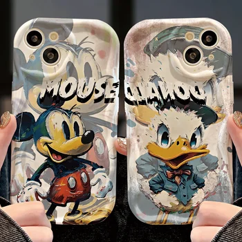 Disney Donald kacsa Mickey egér telefontok iPhone 15-höz 14 Plus 13 12 11 Pro Max XS X XR 8 7 6 SE 2022 2020 puha szilikon tok