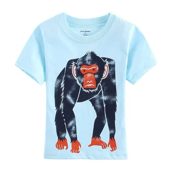 Apes Baby Boys pólók Blue Monkey Jersey Gorilla Fashion Gyermek póló ruhák Nyári 100% pamut gyerek póló 1-6Év