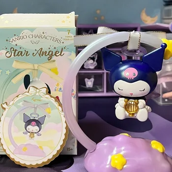 Eredeti Aranyos Sanrio Hello Kitty figura Kawaii Kuromi Cinnamoroll Kis angyal Mystery Box Éjszakai fény Anime szoba dekorációs játékok