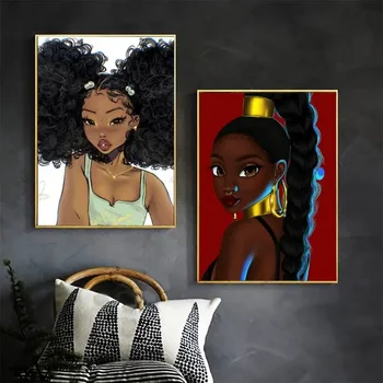 Anime Fekete lányok Aranyos Rajzfilm DIY poszter Kraft papír Vintage poszter Falfestmény Tanulmányi matricák Nagy Szie falfestés