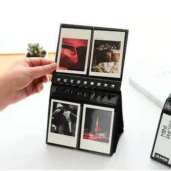 Desk naptár fotóalbum 3 hüvelykes Mini Instax Polaroid Album asztali naptár 68 zsebes képtároló tok fotókártyatartó 2022