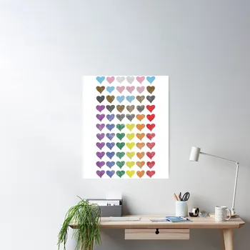 Hearts LMBT zászló Meleg büszkeség hónapja Transznemű szivárvány Leszbikus poszter dekoráció Modern művészet falfestmény dekoráció Festészet Nincs keret