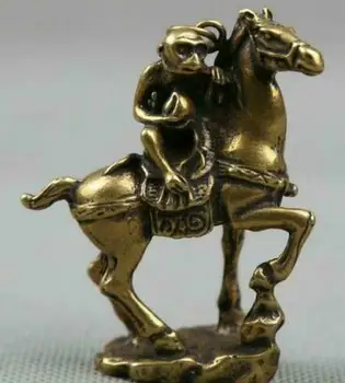 59MM Kis kíváncsiság Kínai bronz Szerethető állatöv Állat Ló Majom Barack medál
