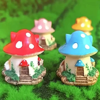 Új gombaház Gyanta Tündérkert kézműves dekoráció miniatűr mikrofigurák Mediterrán ház kastély DIY lakberendezés