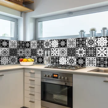 & fehér mintás matt felületű padlómatrica ragasztós csempe dekorációs film csempékhez / őrölt konyhai fürdőszobában csúszásmentes