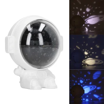 forgatható űrhajós projektor Csillagfény zenével USB töltés Elektromos éjszakai fény dekoratív lámpa funkció 5V 1A