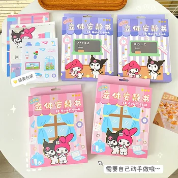 Sanrioes Anime Kuromi Mymelody Gyerek Fiú Lány Csendes Elfoglalt Könyv Montessori Baba oktató játék Baba matrica Játék gyermekkönyvhöz Ajándék