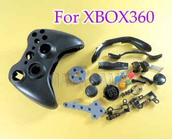 5készletek Xbox360 vezetékes kontroller házához Héj keresztgomb Teljes tok Xbox 360 botkormányhoz Fehér/fekete