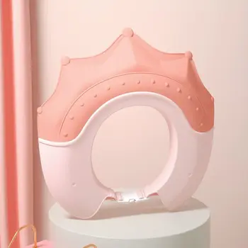 Állítható samponsapka Biztonságos fülvédő vízálló mosás Hajvédő pajzs Kalap zuhanyfejfedél Korona alakú baba zuhanysapka Baba