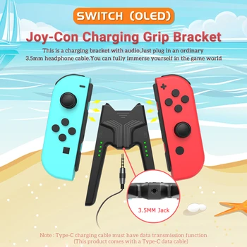 ÚJ hordozható töltőmarkolat konzol Nintendo Switch / OLED Joycon vezérlő töltő dokkoló számára Nintend kapcsoló tartozékokhoz