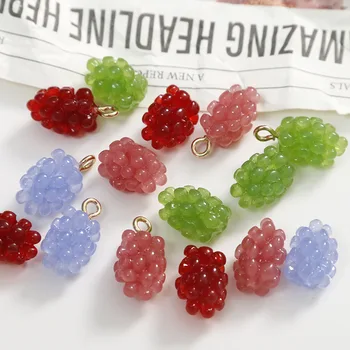 Új érkezés 40db 10 * 14mm zselés színes gyümölcsszőlő ékszerek DIY varázsa dísz kiegészítők nyaklánc fülbevaló karkötő medálok
