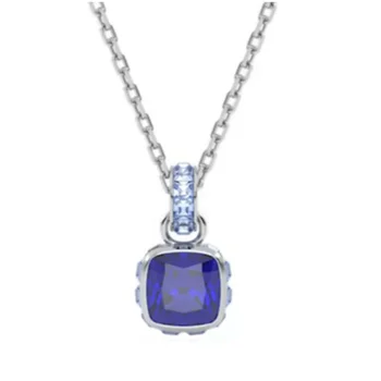 Divatos és gyönyörű 2023 Új könnyű luxus egyszerű kék gyémánt nyaklánc karácsonyi ajándék Ingyenes szállítás