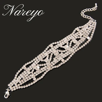 Nareyo Fashion Charm karkötők 925 Ezüst AAAAA cirkon kristály női karkötő esküvői eljegyzés Luxus ékszerek Longering H017
