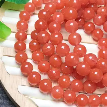 Természetes vörös achát 108 gyöngyök nyaklánc karkötő kerek gyöngyök születésnapi ajándék szépség divat drágakő szín charm ékszerek 1db
