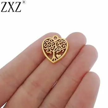 ZXZ 20db Antik arany tónusú szív szerelemfa charmok medálok Gyöngyök DIY nyaklánc karkötőhöz DIY ékszerkészítés eredményei 17x18mm