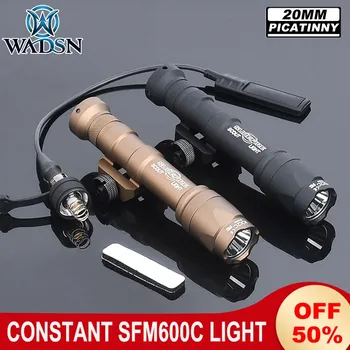 WADSN Surefir M600C zseblámpa M300A MINI felderítő lámpa Állandó nyomáskapcsoló Taktikai vadászat spotlámpa gomb 20MM sín