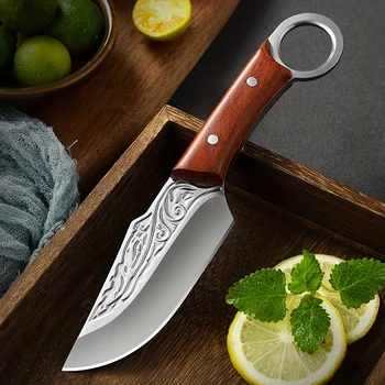 1db Shrap csontozó kés, rozsdamentes acél konyhakés, Protable kempingkés, otthoni kültéri grillezéshez