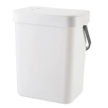 1.3 Gallon konyhai komposztáló szemetes fedéllel mosogató alatt Élelmiszer-hulladékgyűjtő kicsi és könnyű fürdőszobai szemetes fehér