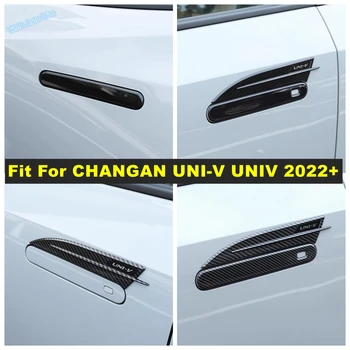 Autó hátsó ajtófogantyú tál / oldalsó ajtófogantyú burkolat burkolat CHANGAN UNI-V UNIV 2022 2023 fekete / szénszálas kiegészítők