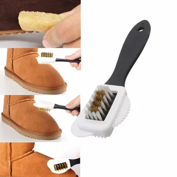 3 Oldalsó tisztító cipőkefe műanyag S alakú cipőtisztító velúr hócipőhöz Bőr cipők Háztartási tisztítóeszközök és kiegészítők