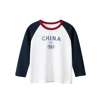 Gyermekruházat kisfiú hosszú ujjú póló 2023 új gyermekruházat béleletlen felsőruha
