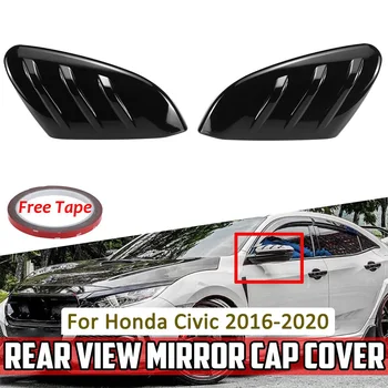 2db fényes fekete autó oldalsó ajtó Visszapillantó tükör fedél sapkák kiegészítő visszapillantó sapkák Honda számára Civic 2016 2017 2018 2019 2020