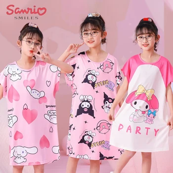 Sanrio Cinnamoroll hálóruha Rajzfilm hálóing Anime hálóruha Nyári lány pizsama Rövid ujjú hálóruha Hálóruha Aranyos ruhák