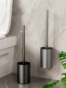 Fürdőszoba kiegészítők Space alumínium WC-kefe Tároló állvány Háztartási WC-tisztító termékek Falra szerelhető WC-kefe készlet