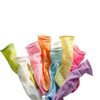 3-12Év 4Pairs Pack 2023 tavaszi és nyári egyenes cukorka színű hálós zokni lányok halom zokni baba zokni