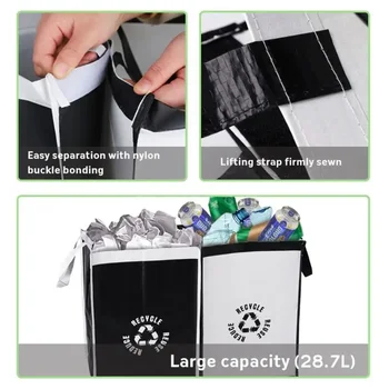 2db/4db Környezetbarát konyhai újrahasznosító hulladékzsákok Tartós és kényelmes, hatékony válogatási megoldás otthoni használatra