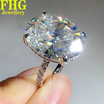 6 7 8 9 10 karátos tömör Au750 18K fehérarany gyűrű DVVS Moissanite gyémántok ovális esküvői parti eljegyzési évfordulós ajándékgyűrű