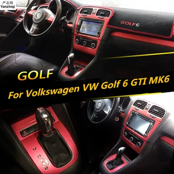 Volkswagen VW Golf 6 GTI MK6 belső térhez Központi kezelőpanel Kilincs szénszálas matricák matricák Autó stílus kiegészítők