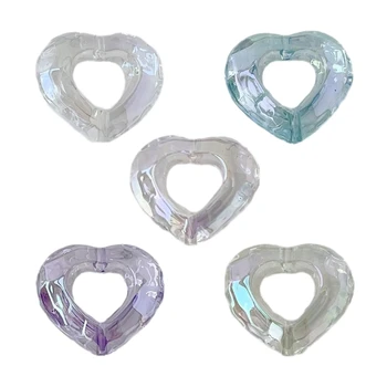 Egyenes lyukú szívek Formázó gyöngyök akril színes laza gyöngyök Ékszerek Kézművesség Gyöngyök készítése DIY medál charm kiegészítők 066C
