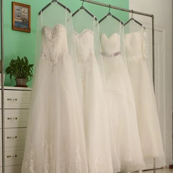 Long átlátszó puha tüll porvédő otthoni ruhák esküvői ruhavédő