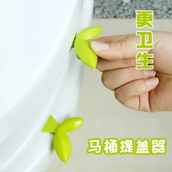 zöld levél kreatív WC-fedél emelő WC-fogantyú kézi flip fedél emelő WC-egészségügyi fedél emelő Fürdőszobai kellékek