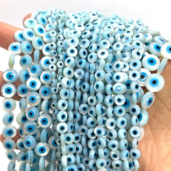 Egy tétel 15 gyöngy Top divat kerek gonosz természetes kagyló gyöngyök teljes lyuk, 4-10 MM kerek forma szálban, DIY gyöngyök, nagykereskedelmi ár