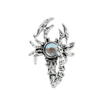Vintage Punk ezüst színű Skorpió alakú gyűrűk Intarziás kristály klassz állatékszerek férfiaknak Ujjdekorációs parti ajándékok
