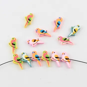 DIY 30db madár alakú fa gyöngyök gyöngyözés fa gyöngyök babajátékokhoz kézműves gyerekjátékok és karkötő 18x31mm