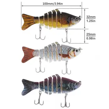 3db 3D szemek valósághű többcsuklós hal Popper úszócsalik Élethű horgászcsalik sügérnek Pisztráng Predator Fish