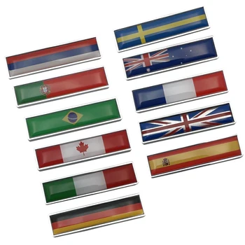 2PCS 3D fém zászlók jelvény autómatricák matrica Svédország Oroszország, Olaszország, Portugália, Brazília, Kanada, Németország, Egyesült Királyság, Spanyolország, Franciaország, Ausztrália számára