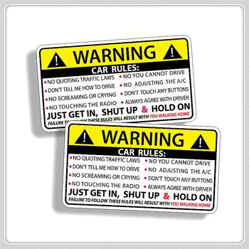 10x6cm Autóbiztonsági figyelmeztetési szabályok Matrica PVC automatikus matrica Renault Opel Lada Vw Ford Toyota Chevrolet Skoda Volvo Mazda Hyundai