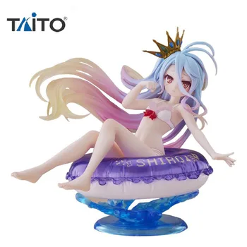 Eredeti TAITO AFG NO GAME NO LIFE Shiro Pool Party PVC Anime figura Akció figurák Modell játékok