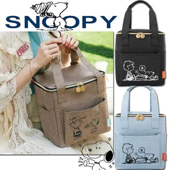 Snoopy kreatív uzsonnás táska rajzfilm gyerekek iskolai táskája Bento táska divat kültéri piknik utazás nagy kapacitású hordozható uzsonnás táska