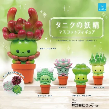QUALIA Eredeti Kawaii Gashapon figura Aranyos zamatos növények Manó miniatűr edény Kaktusz kapszula játékok Anime figura baba ajándék