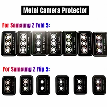 Fém kameravédő Samsung Z Flip 5-szörös 5 lencsés üveggyűrűs tok Samsung Z Fold5 flip 5 hátsó lencsevédő üvegfilmhez