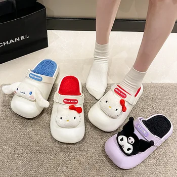 Aranyos Sanrio papucs Kuromi Cinnamoroll Rajzfilm Diák Ősz Tél Kawaii Hálószoba Puha párnázott Kényelmes cipő Játékok Lányok